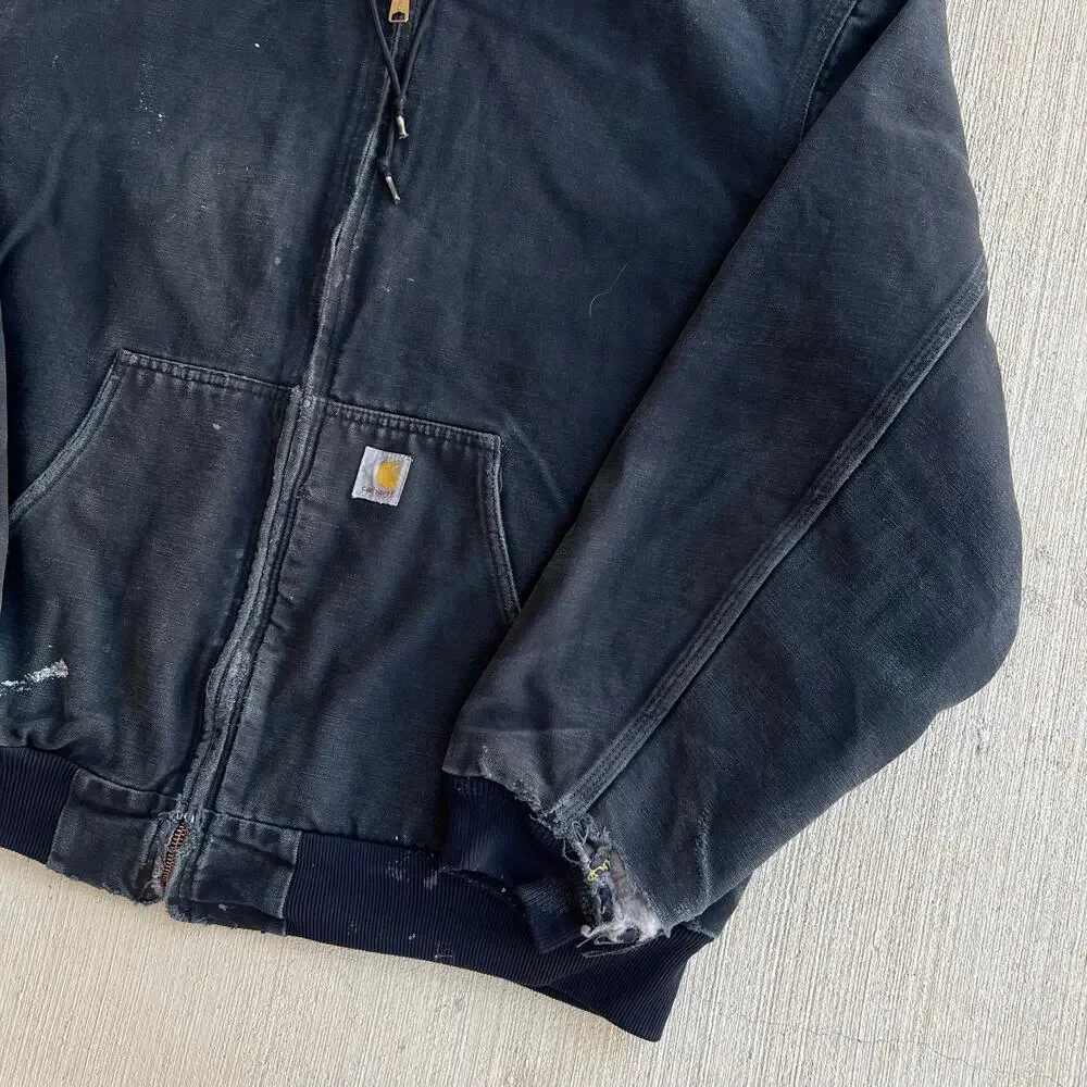 Carhartt black hooded work wear jacket